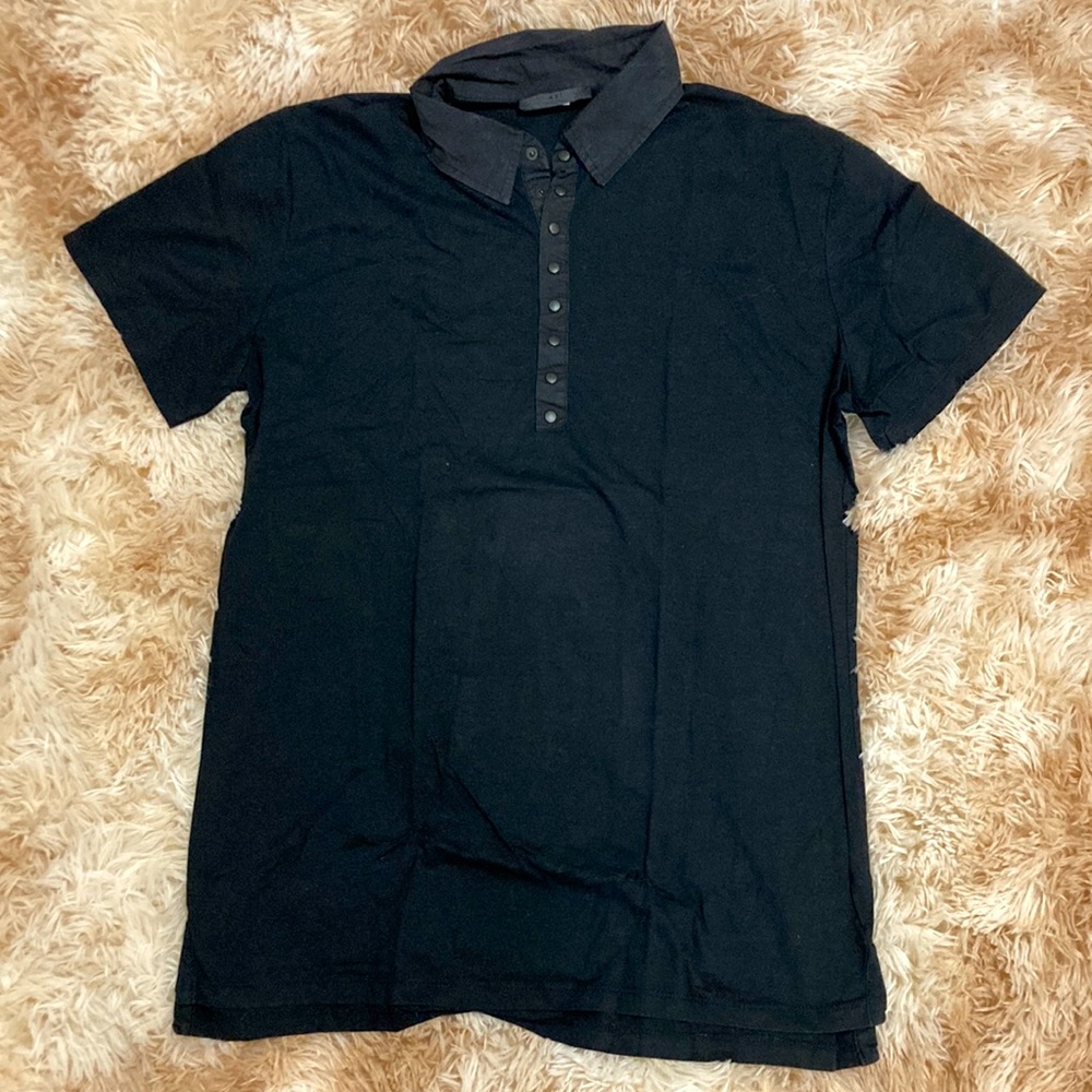 Ari men’s collared Tshirt - Black - Small
